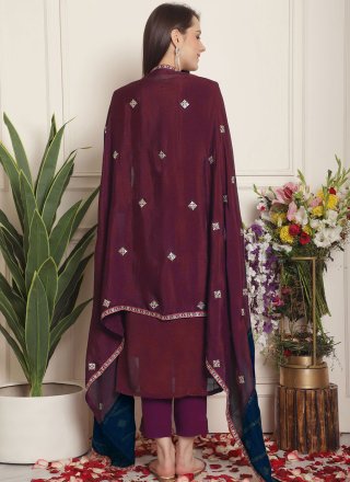 Magenta Chiffon Salwar Suit 