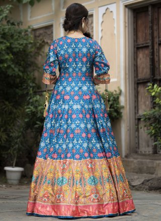 Magnificent Blue Silk Gown