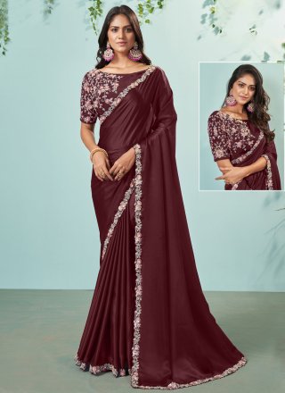 Purple Premium Actress Wear Wedding Wear Dola Silk Woven Designer Saree -  Pramukh Fab - 4271855