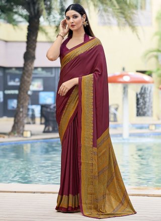 Wedding maroon outlet saree