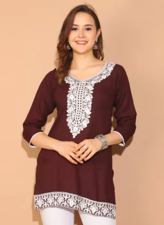 Maroon kurtis online hotsell