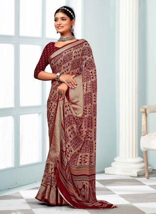 Buy MAHAKAL ENTERPRISE Embroidered Bollywood Velvet Maroon Sarees Online @  Best Price In India | Flipkart.com