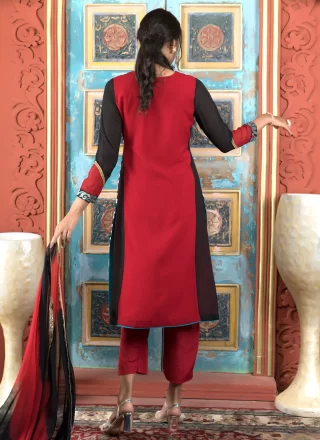 Maroon Georgette Readymade Salwar Suit with