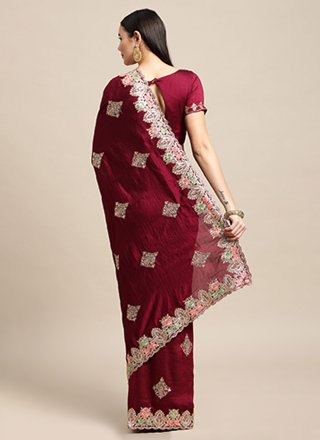 Maroon Rangoli Classic Sari