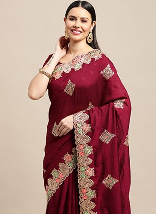 Maroon Rangoli Classic Sari