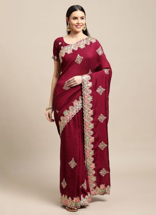 Maroon Rangoli Classic Sari