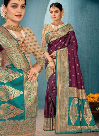 Grey embroidered saree with maroon blouse available only at Pernia's Pop Up  Shop. 2024