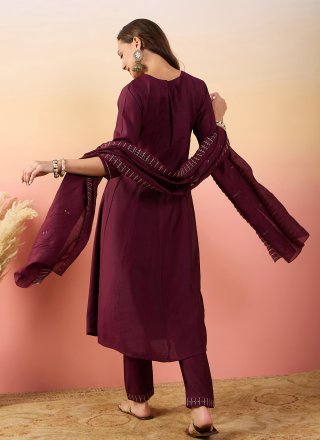 Maroon Silk Salwar Suit