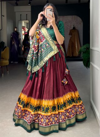 Jade Green Banarasi Silk Lehenga Choli with Khatli work Embroidery – Ethnos