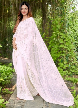 Marvelous White Georgette Trendy Saree