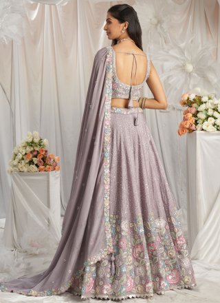 Mauve Chiffon Lehenga Choli
