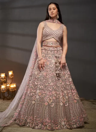 Mauve Net Lehenga Choli