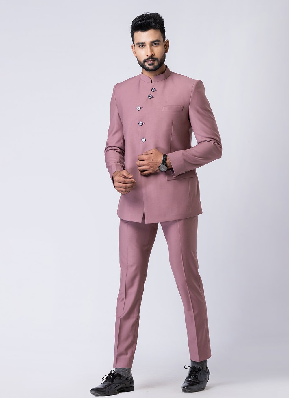 Shop Online Mauve Polyester Plain Work Jodhpuri Suit Shop Online Mauve Polyester Plain Work Jodhpuri Suit