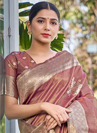 Mauve Shimmer Trendy Saree