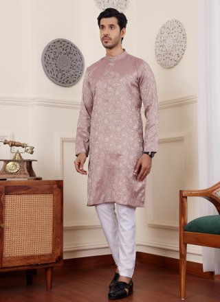 Mauve Silk Kurta Pyjama