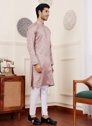 Mauve Silk Kurta Pyjama