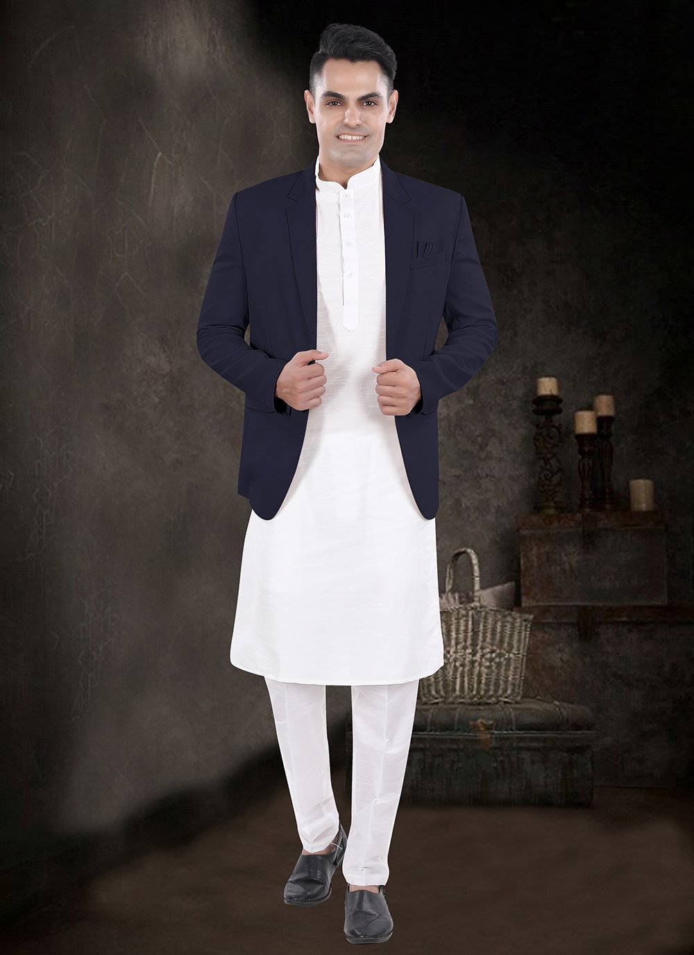 Long Jacket For Men Kurta Pajama With Full Blazer Buy Online Men