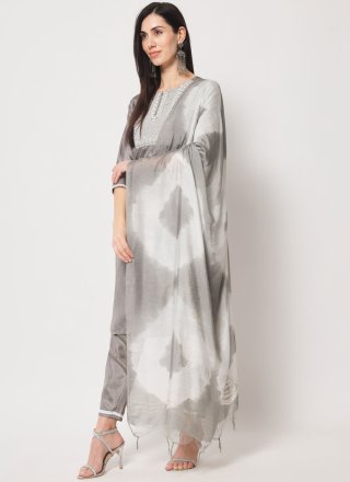 Mod Grey Silk Readymade Salwar Suit
