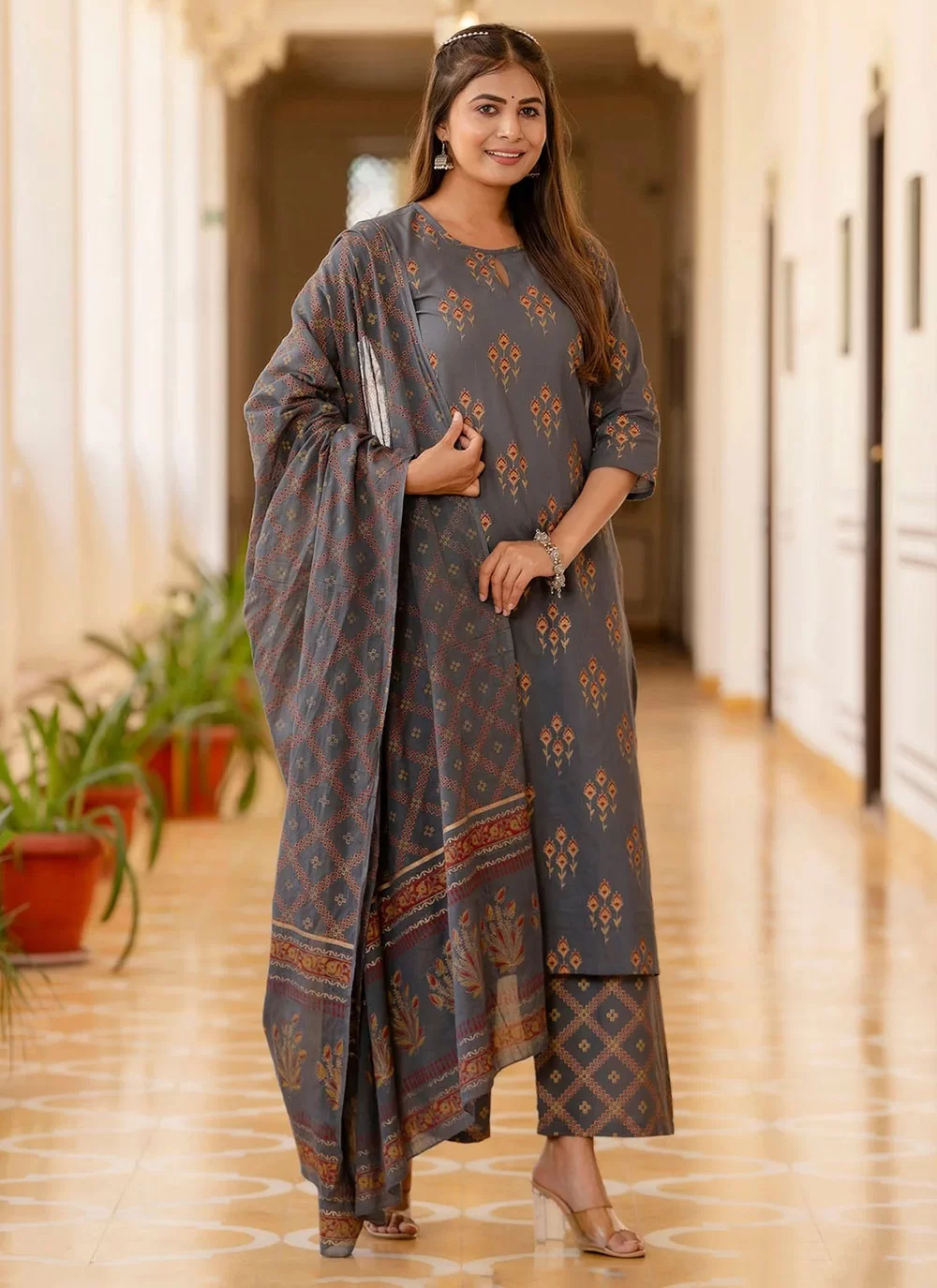 Grey Punjabi Salwar Kameez and Grey Punjabi Salwar Suit Online Shopping