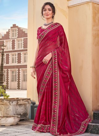 Dark Purple Muga Silk Zardosi Worked Saree