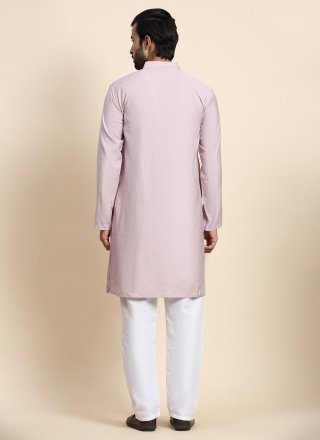 Modernistic Mauve Rayon Kurta Pyjama In Plain