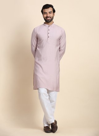 Modernistic Mauve Rayon Kurta Pyjama In Plain