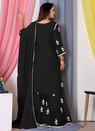 Modest Black Georgette Salwar Suit