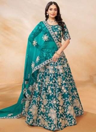 Morpeach Art Silk Embroidered and Sequins Work Lehenga Choli for Ceremonial
