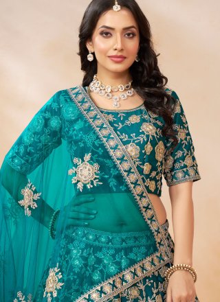 Morpeach Art Silk Embroidered and Sequins Work Lehenga Choli for Ceremonial