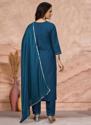 Morpeach Blended Cotton Salwar Suit with Embroidered Work for Casual