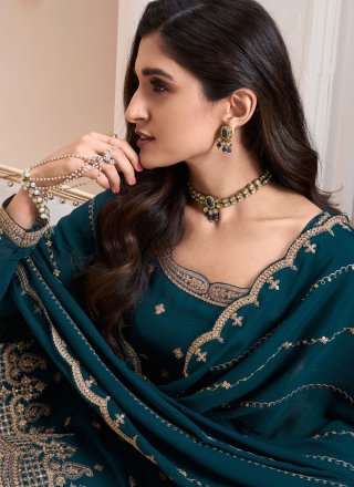 Morpeach Chinon Salwar Suit with Embroidered and Sequins Work