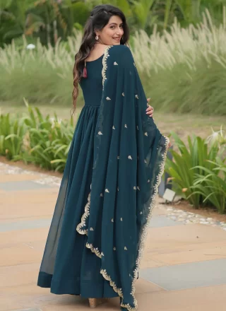 Morpeach Embroidered, Sequins and Zari Work Faux Georgette Gown