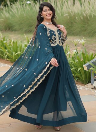 Morpeach Embroidered, Sequins and Zari Work Faux Georgette Gown