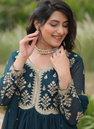 Morpeach Embroidered, Sequins and Zari Work Faux Georgette Gown