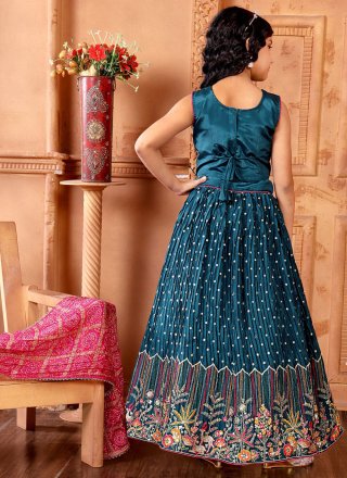 Morpeach Embroidered Work Chinon Readymade Lehenga Choli