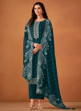 Morpeach Georgette Salwar Suit with Embroidered Work