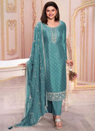 Morpeach Silk Embroidered Work Salwar Suit for Women