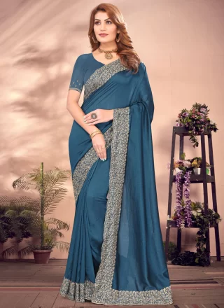 Vichitra silk saree with hand work.. shops