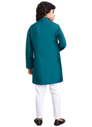 Morpeach Viscose Embroidered and Mirror Work Kurta Pyjama for Kid