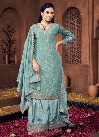 Morpeach Viscose Embroidered Work Salwar Suit for Ceremonial