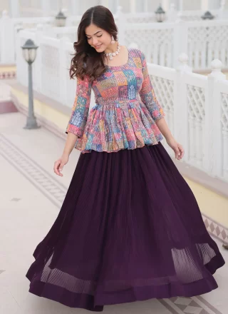 39 52 Multi Colour Ruffle Lehenga Choli and Multi Colour Ruffle Chaniya Choli Online Shopping