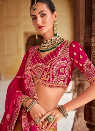 Multi Colour Banarasi Silk Cord, Embroidered, Sequins, Thread, Weaving and Zari Work Lehenga Choli for Ceremonial