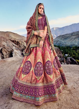 Indian Gota Silk Lehenga Choli With Floral Digital Print Work and