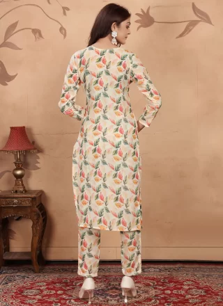 Multi Colour Cotton Designer Kurti with Print Work for Casual