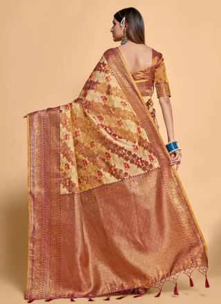 Multi Colour Kanjivaram Silk Contemporary Saree