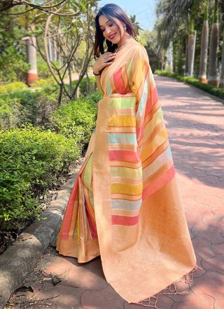 Multi Colour Organza Traditional Saree