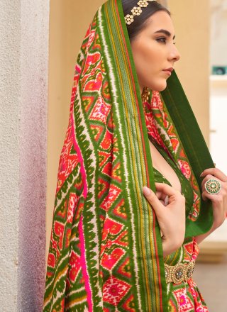 Multi Colour Patola Silk Classic Saree with Patola Print Work for Women