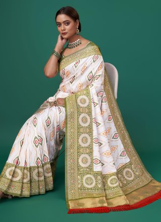 Multi Colour Patola Silk Weaving Work Designer Sari for Ceremonial