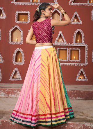 Multi Colour Poly Silk Readymade Lehenga Choli