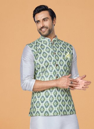 Multi Colour Polyester Nehru Jackets with Embroidered Work for Ceremonial